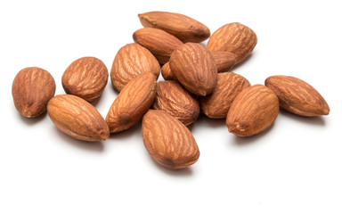 almond nuts isolated on white background close up