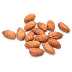 almond nuts isolated on white background close up