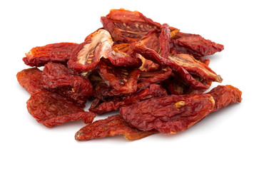 Dried tomatoes isolated on white background cutout