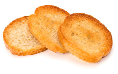 crusty bread toast slices isolated on white background cutout