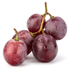 Red grape berry bunch isolated on white background cutout