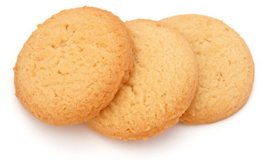 short pastry cookies isolated on white background