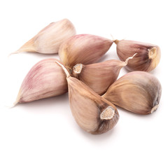 garlic cloves isolated on white background cutout