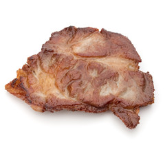 Cooked fried pork meat isolated on white background cutout
