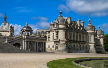 Fototapeta premium The castle of Chantilly is historical and architectural monument, France.