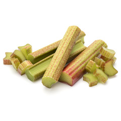 rhubarb stem isolated on white background cutout