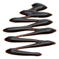 Obraz premium Balsamic vinegar cream isolated on white background. Italian salad dressing, sauce.