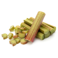 rhubarb stem isolated on white background cutout