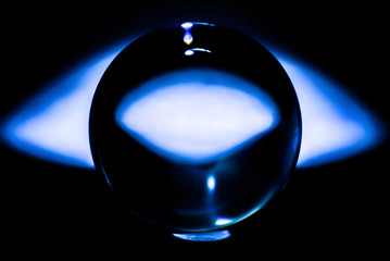 Glass ball in blue
