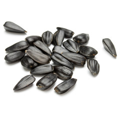 Sunflower seeds  isolated on white background close up