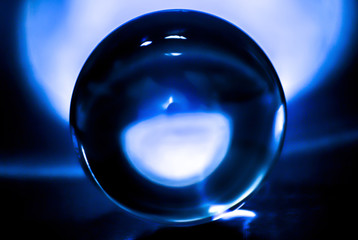 Glass ball in blue