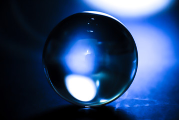 Glass ball in blue