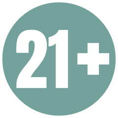 Limit age icon on red background. Icons age limit vector flat illustration.