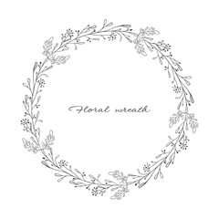 Wreath with branches and twigs