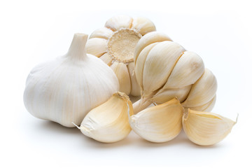 Garlic isolated on the white background.