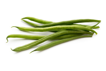 Green beans isolated on a white background.