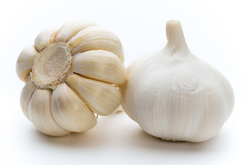 Garlic isolated on the white background.