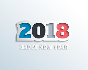 Happy new 2018 year. Greetings card. Colorful design. Vector illustration