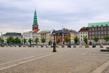 Obraz premium Scenic summer sunset in the Old Town of Copenhagen, Denmark