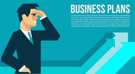Businessman looking far for Business planning & dream vector illustration