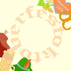 Oktoberfest Flyer with Frame Made of Letters