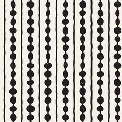 Hand drawn style ethnic seamless pattern. Abstract geometric shapes background in black and white.