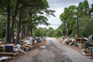 Debris from inside homes hit by Hurricane Harvey 