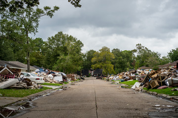 Debris from inside homes hit by Hurricane Harvey 