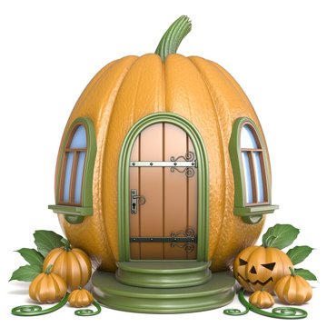 Halloween pumpkin house 3D