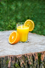 Fresh orange juice with oranges fruit