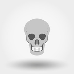 Skull. Icon. Vector. Flat.