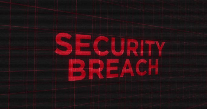 Blinking ominous futuristic glowing  typography - Security Breach