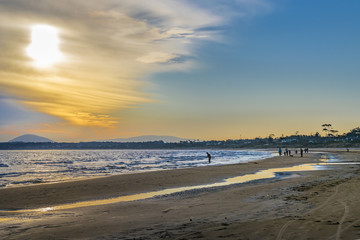 Fototapeta na wymiar Punta Ballena Beach at Sunset Time, Uruguay