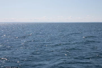 Gordijnen Waves on the blue water of Lake Superior © karagrubis