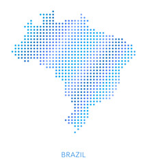 Fototapeta na wymiar Brazil map, dot vector background