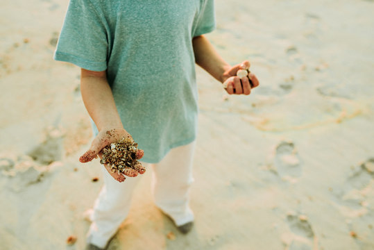 boy with shells