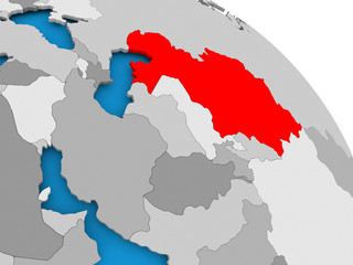 Kazakhstan in red on map