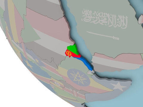 Eritrea with flag illustration