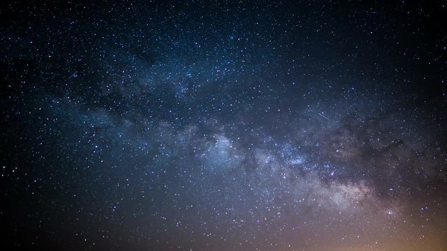 Milky Way Galaxy Time Lapse Stars and Meteors