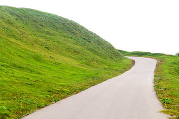 Photo of a bright road on the mountain