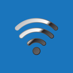 Wi-Fi Icon / sign / symbol with matallic effect