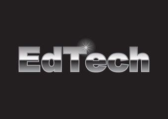 Education Technology ( EdTech) text with metallic effect