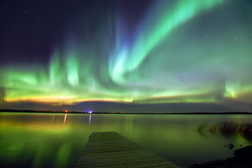 Northern Lights Over a Lake