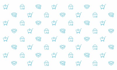 Mono line Shopping Element Icon Pattern Background for Web Banner, Landing Page, Wallpaper