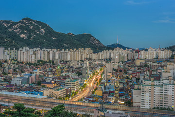 Fototapeta na wymiar seoul city night, skyline, south korea 