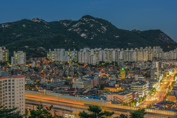 Fototapeta na wymiar seoul city night, skyline, south korea 