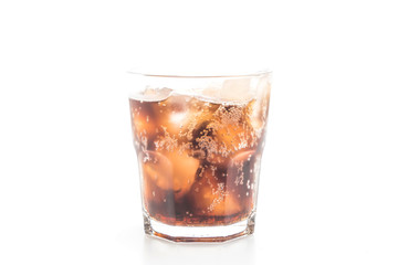 glass of cola with ice
