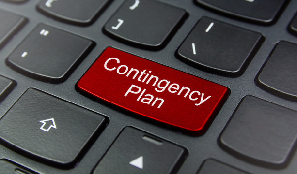 Close-up the Contingency Plan button on the keyboard and have Red color button isolate black keyboard