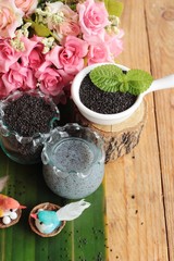 Basil seeds for fiber beverage and raw seed