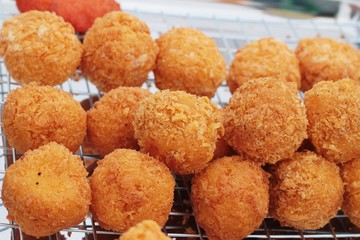Fried cheese ball is delicious in market